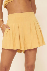 Shake It Off Pleated Wide-Leg Pocket Shorts - ShopPromesa