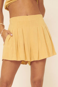 Shake It Off Pleated Wide-Leg Pocket Shorts - ShopPromesa