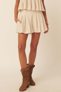 Shake It Off Pleated Wide-Leg Pocket Shorts - ShopPromesa