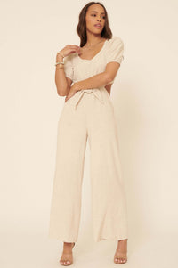 Heaven and Earth Tie-Front Cutout Jumpsuit - ShopPromesa