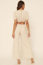 Heaven and Earth Tie-Front Cutout Jumpsuit - ShopPromesa