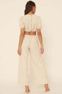 Heaven and Earth Tie-Front Cutout Jumpsuit - ShopPromesa