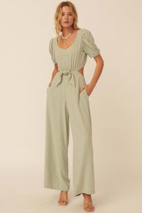 Heaven and Earth Tie-Front Cutout Jumpsuit - ShopPromesa