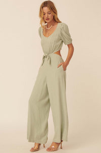 Heaven and Earth Tie-Front Cutout Jumpsuit - ShopPromesa