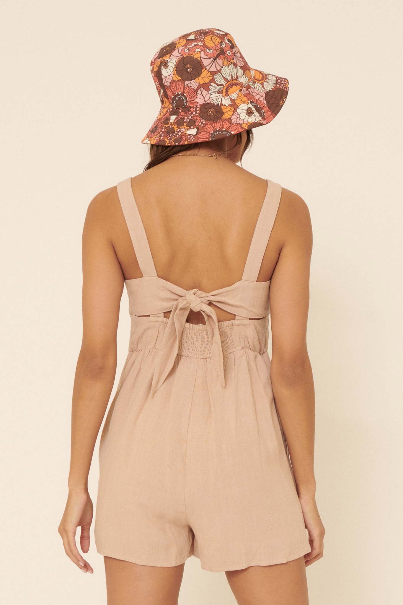 Dare to Dream Sleeveless Tie-Back Romper - ShopPromesa