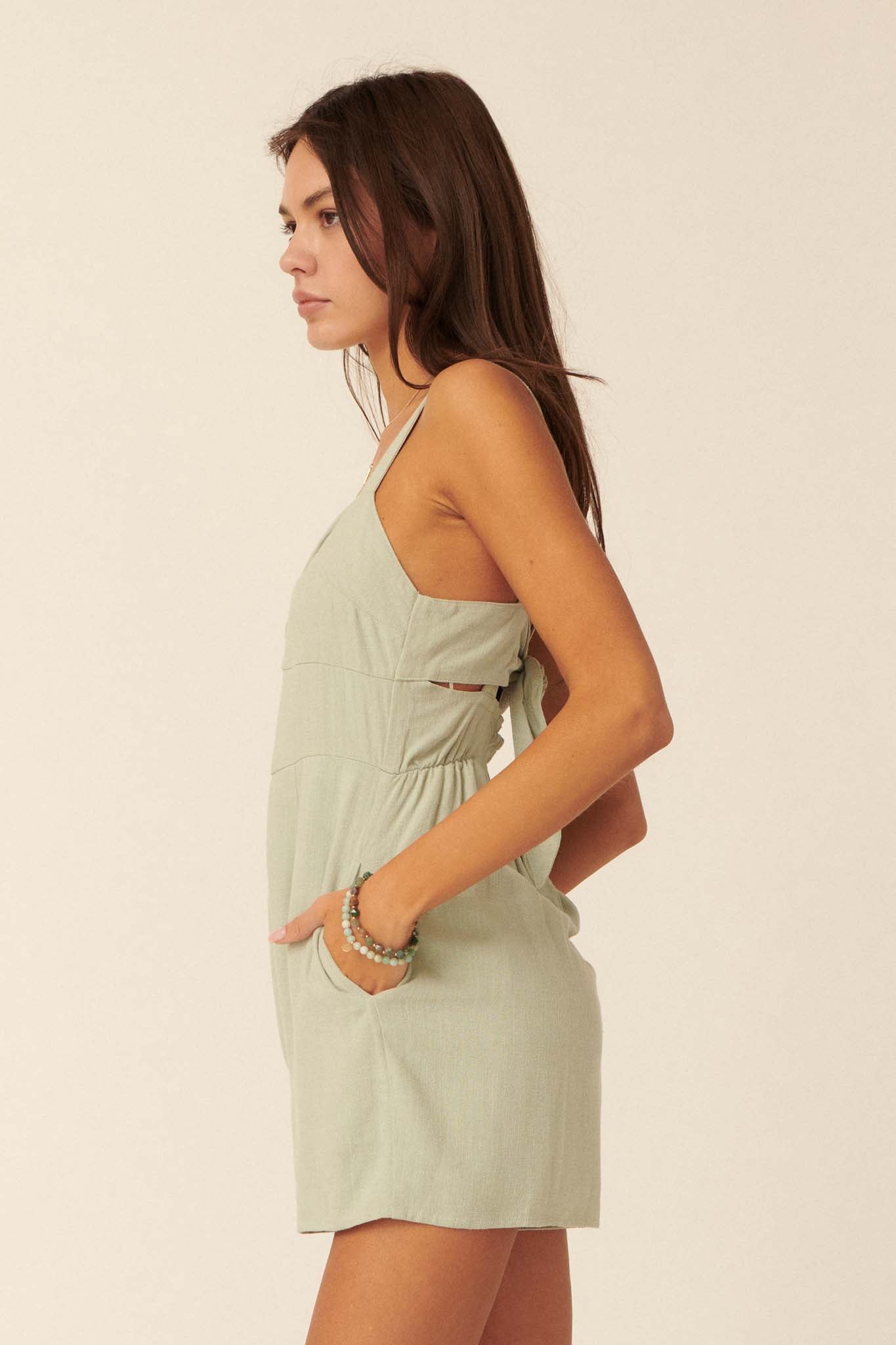 Dare to Dream Sleeveless Tie-Back Romper - ShopPromesa