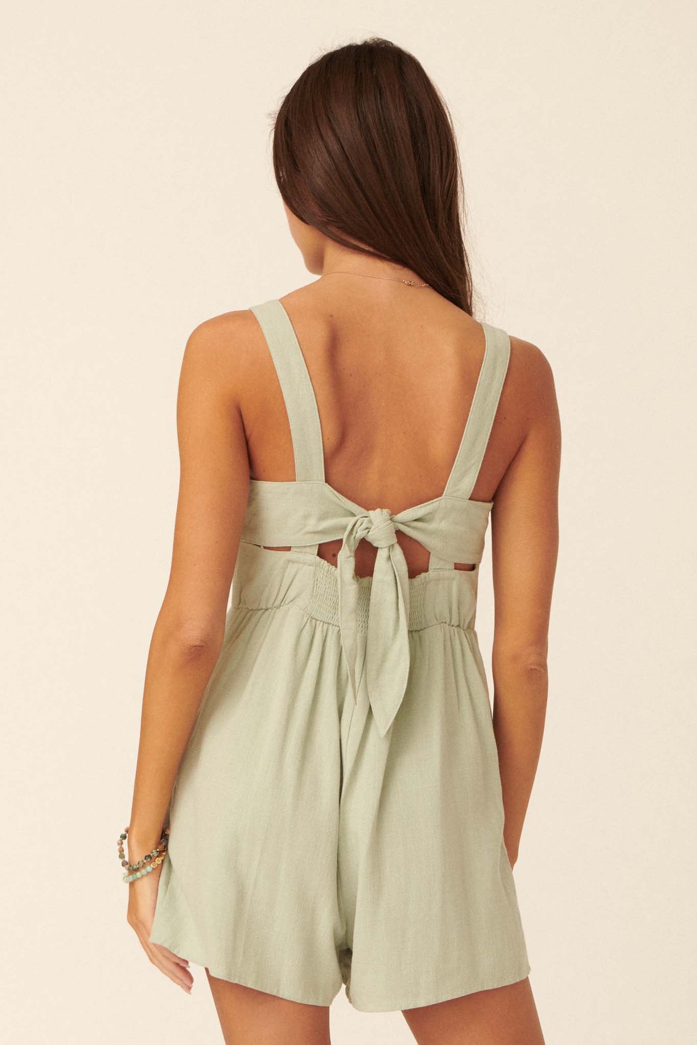 Dare to Dream Sleeveless Tie-Back Romper - ShopPromesa