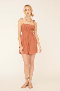 Falling in Love Textured Cotton Cami Romper - ShopPromesa