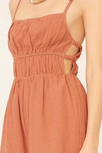 Falling in Love Textured Cotton Cami Romper - ShopPromesa