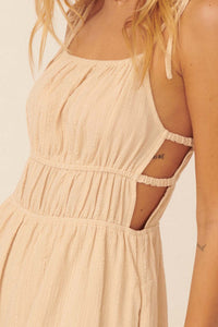 Falling in Love Textured Cotton Cami Romper - ShopPromesa