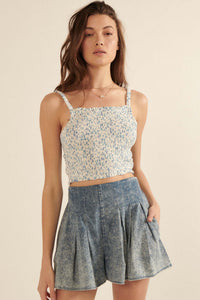 Just Dance Pleated Acid-Wash Denim Skort - ShopPromesa