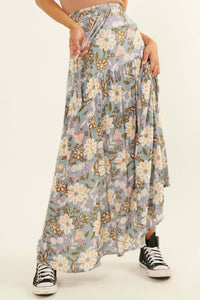 Gorgeous Garden Floral Drawstring Maxi Skirt - ShopPromesa