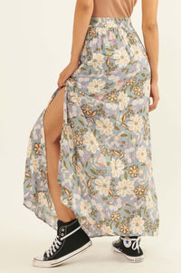 Gorgeous Garden Floral Drawstring Maxi Skirt - ShopPromesa