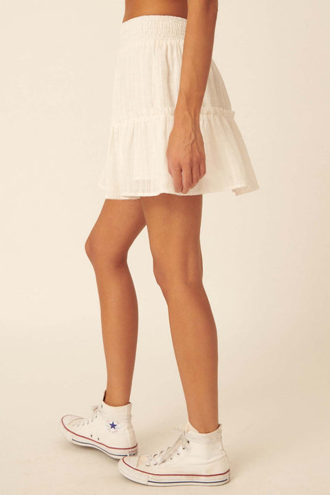 Feeling Flirty Ruffled Cotton Mini Skirt - ShopPromesa