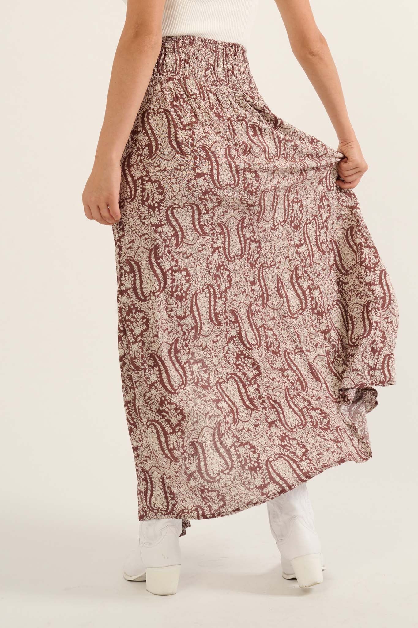 Beauty Queen Ornate Floral-Print Maxi Skirt - ShopPromesa