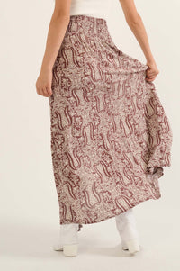 Beauty Queen Ornate Floral-Print Maxi Skirt - ShopPromesa