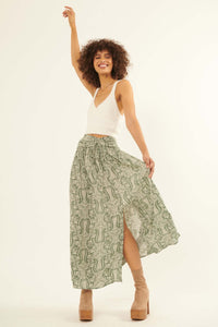 Beauty Queen Ornate Floral-Print Maxi Skirt - ShopPromesa