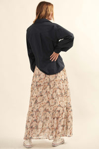 Embrace the Day Tiered Floral Maxi Skirt - ShopPromesa