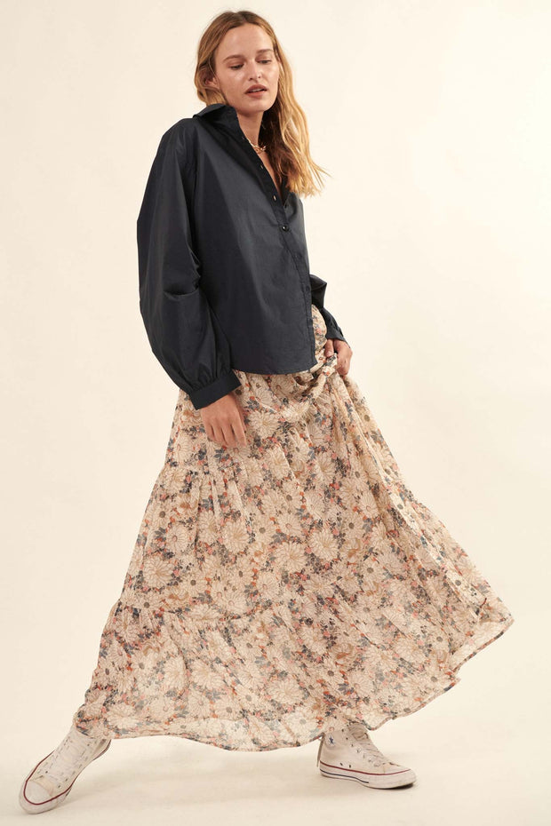 Embrace the Day Tiered Floral Maxi Skirt - ShopPromesa