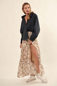 Embrace the Day Tiered Floral Maxi Skirt - ShopPromesa