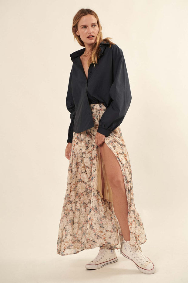 Embrace the Day Tiered Floral Maxi Skirt - ShopPromesa