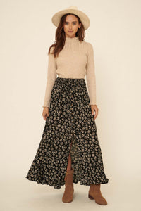 Blissful Blooms Floral Button-Front Maxi Skirt - ShopPromesa