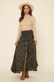 Blissful Blooms Floral Button-Front Maxi Skirt - ShopPromesa