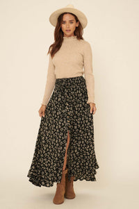 Blissful Blooms Floral Button-Front Maxi Skirt - ShopPromesa