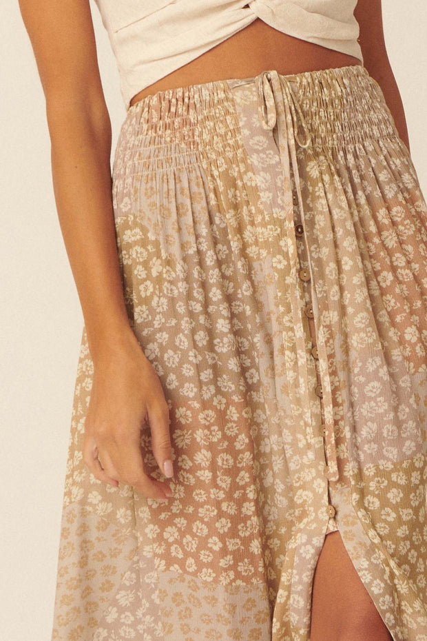 Almost Paradise Floral Patchwork-Print Maxi Skirt - ShopPromesa