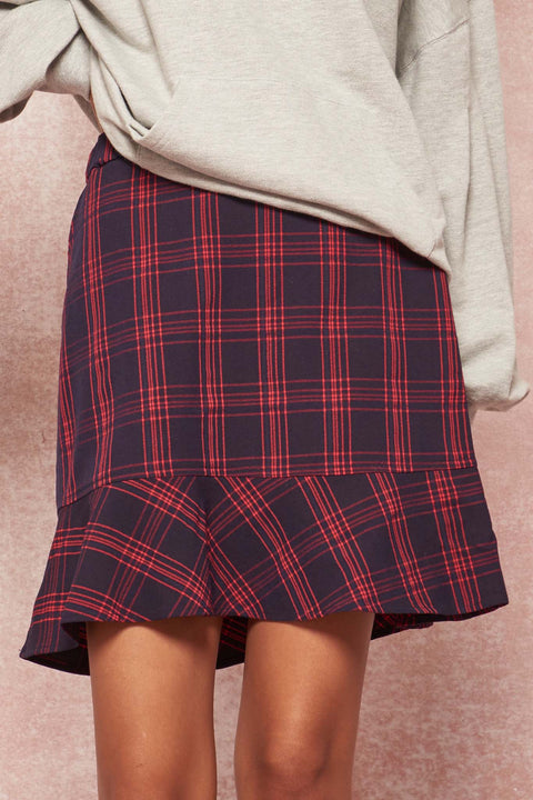Plaid as I Wanna Be Ruffle-Hem Mini Skirt - ShopPromesa