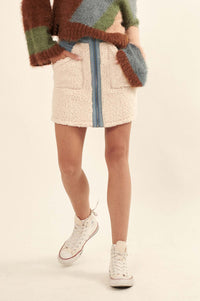 Plush Crush Sherpa and Denim Mini Skirt - ShopPromesa