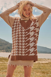 Pack Leader Houndstooth Knit Sweater Vest - ShopPromesa