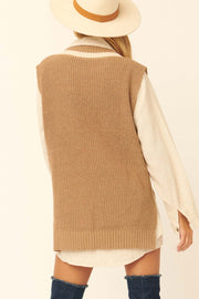 On Holiday Oversize Cable Knit Sweater Vest - ShopPromesa