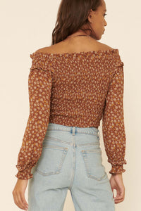 Paradise Found Smocked Floral Peasant Top - ShopPromesa