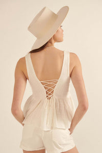 Free at Heart Lace Bodice Babydoll Tank Top - ShopPromesa