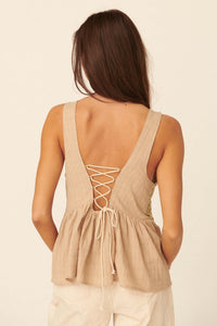 Free at Heart Lace Bodice Babydoll Tank Top - ShopPromesa