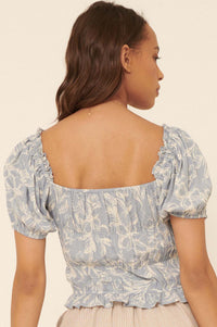 Endless Beauty Floral Puff-Sleeve Peasant Top - ShopPromesa