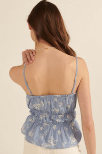 Whispering Petals Ruffled Floral Cami Top - ShopPromesa