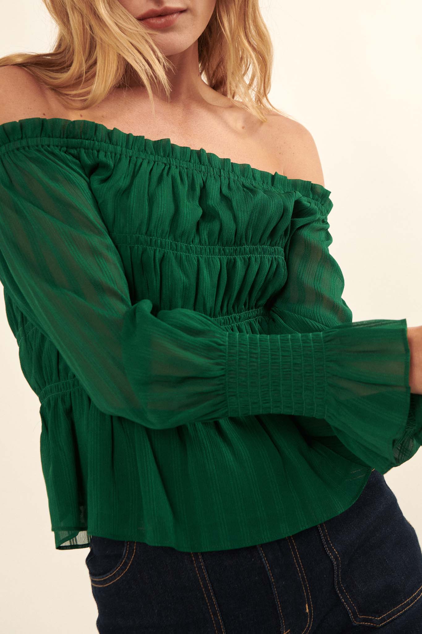 Love Story Off-Shoulder Peplum Peasant Top - ShopPromesa