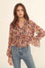 Day by Day Floral Chiffon Trumpet-Sleeve Top - ShopPromesa