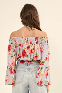 Lush Life Floral Off-Shoulder Bell-Sleeve Top - ShopPromesa