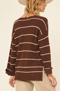 Parallel Lives Oversized Striped Pocket Sweater - ShopPromesa