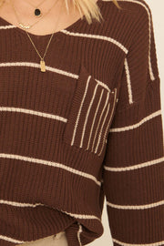 Parallel Lives Oversized Striped Pocket Sweater - ShopPromesa