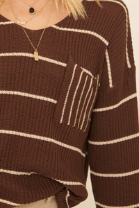 Parallel Lives Oversized Striped Pocket Sweater - ShopPromesa