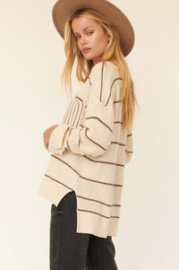 Parallel Lives Oversized Striped Pocket Sweater - ShopPromesa