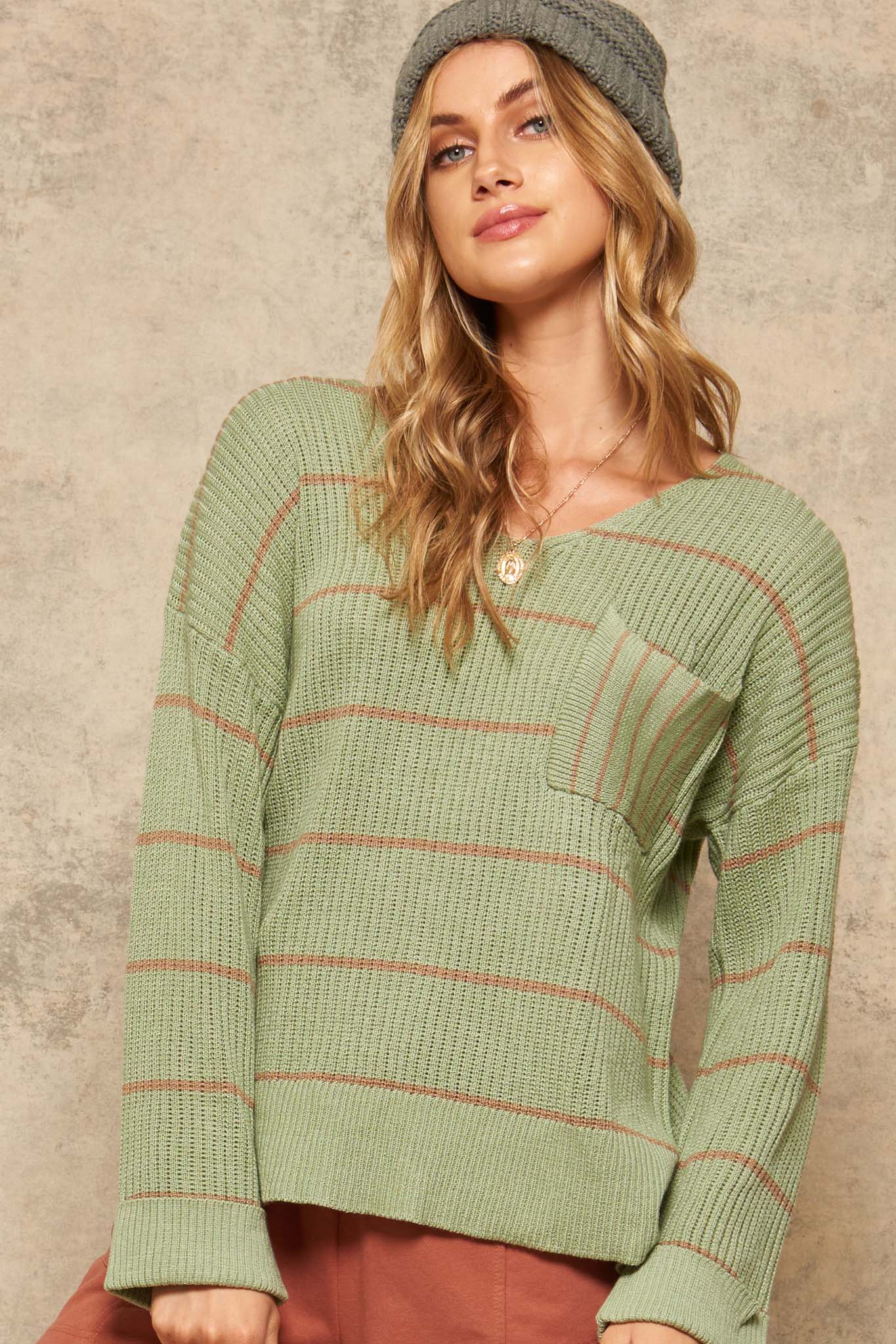 Parallel Lives Oversized Striped Pocket Sweater - ShopPromesa