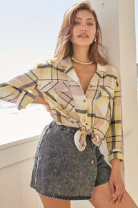 Sunny Picnic Plaid Button-Front Pocket Shirt - ShopPromesa