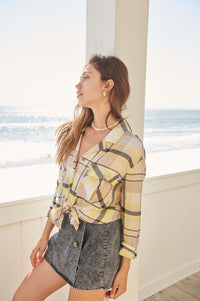 Sunny Picnic Plaid Button-Front Pocket Shirt - ShopPromesa