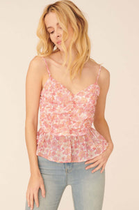 Believe in Magic Floral Peplum Cami Top - ShopPromesa