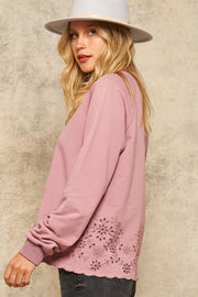 Pretty Please Eyelet Lace Sweatshirt - ShopPromesa